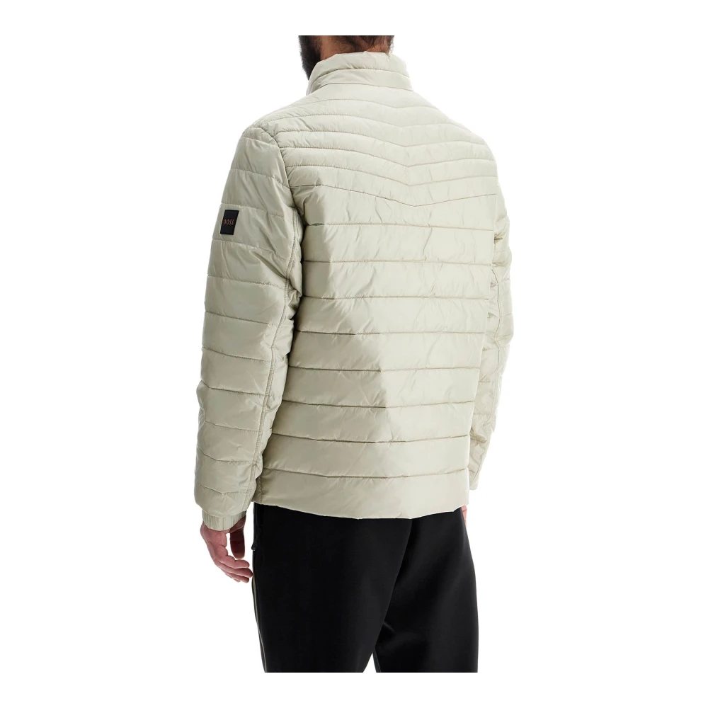 Boss Gewatteerd Jack met Rits voor Herfst-Winter Beige Heren
