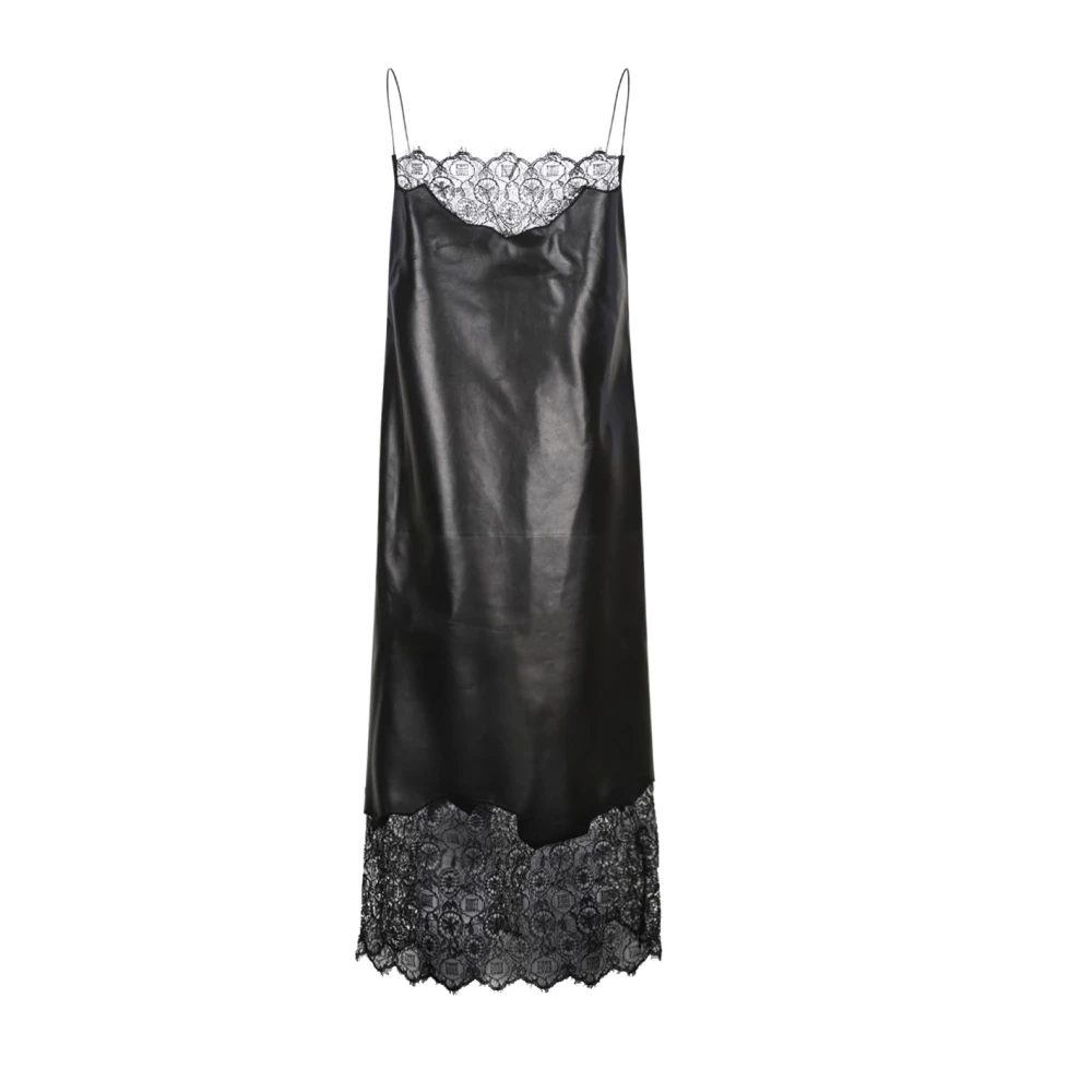 Givenchy Zwarte Midi Jurk met 4G Kant Black Dames