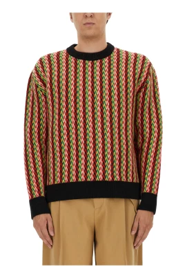 Curb Chevron Knit Crewneck