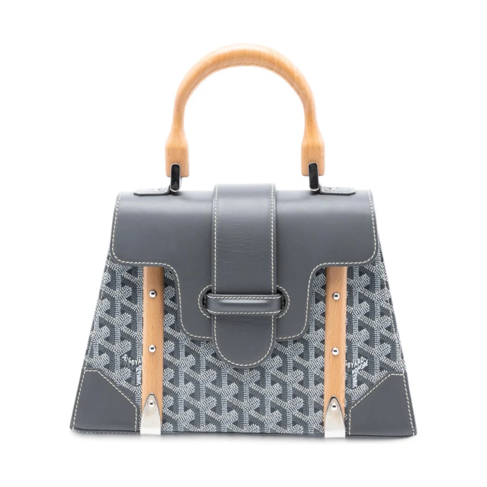 Goyard Vintage Women's Gray Pre-Owned Structured Printed Handbag