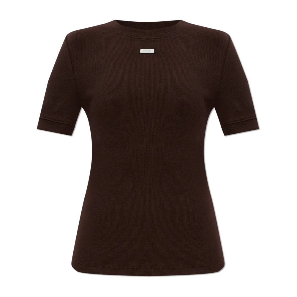 Entire Studios Femme Marron Tops, Brun, Taille: 42 Fr Logo T-Shirt