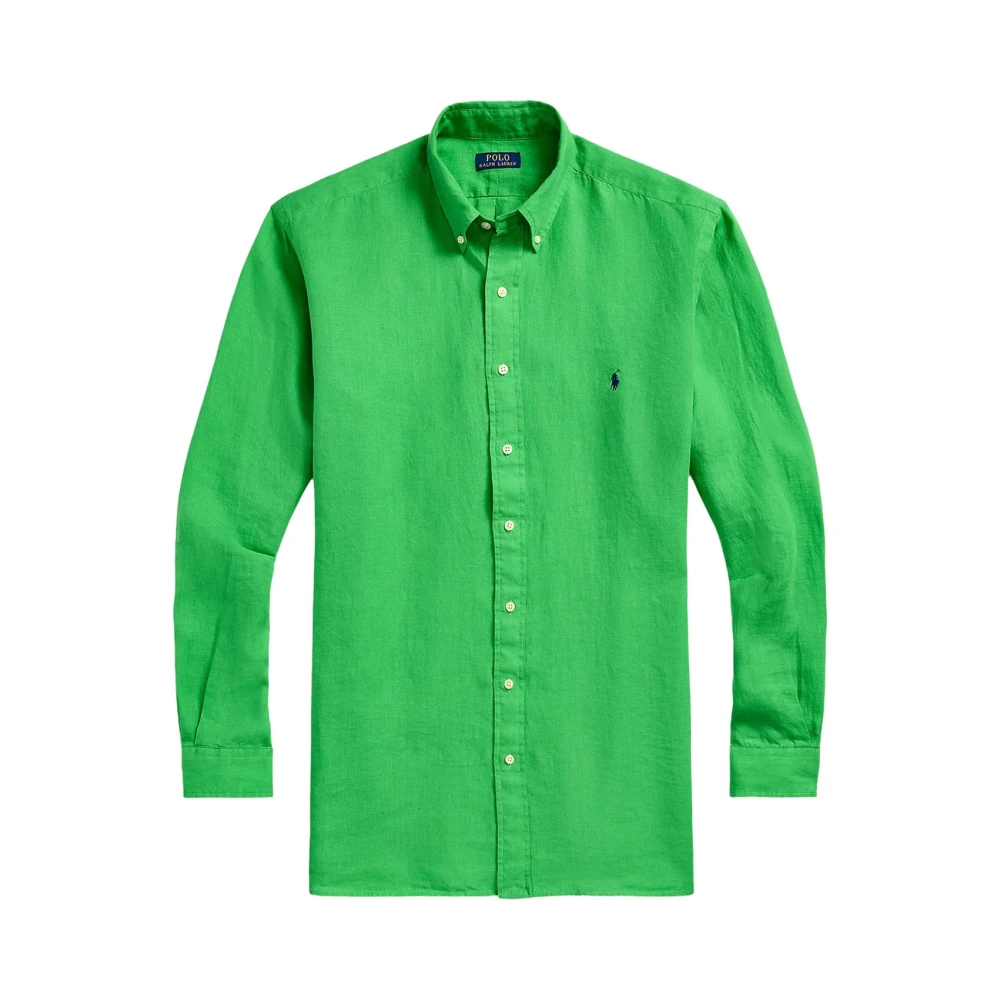 Polo Ralph Lauren Casual Groen Linnen Overhemd Green Heren