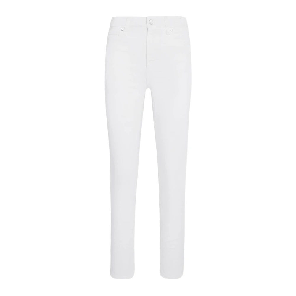 Kiton Hoge Taille Slim-Fit Katoenen Broek White Dames