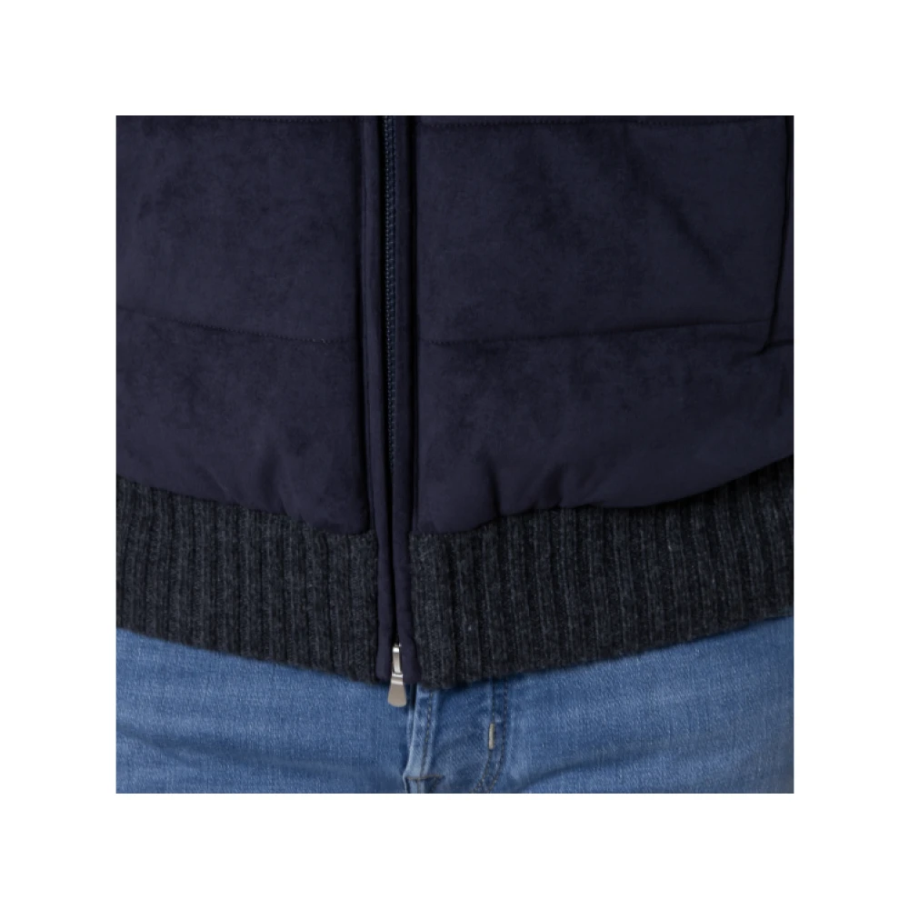 Gran Sasso Navy Blauw Mouwloos Jack Alcantara Blue Heren