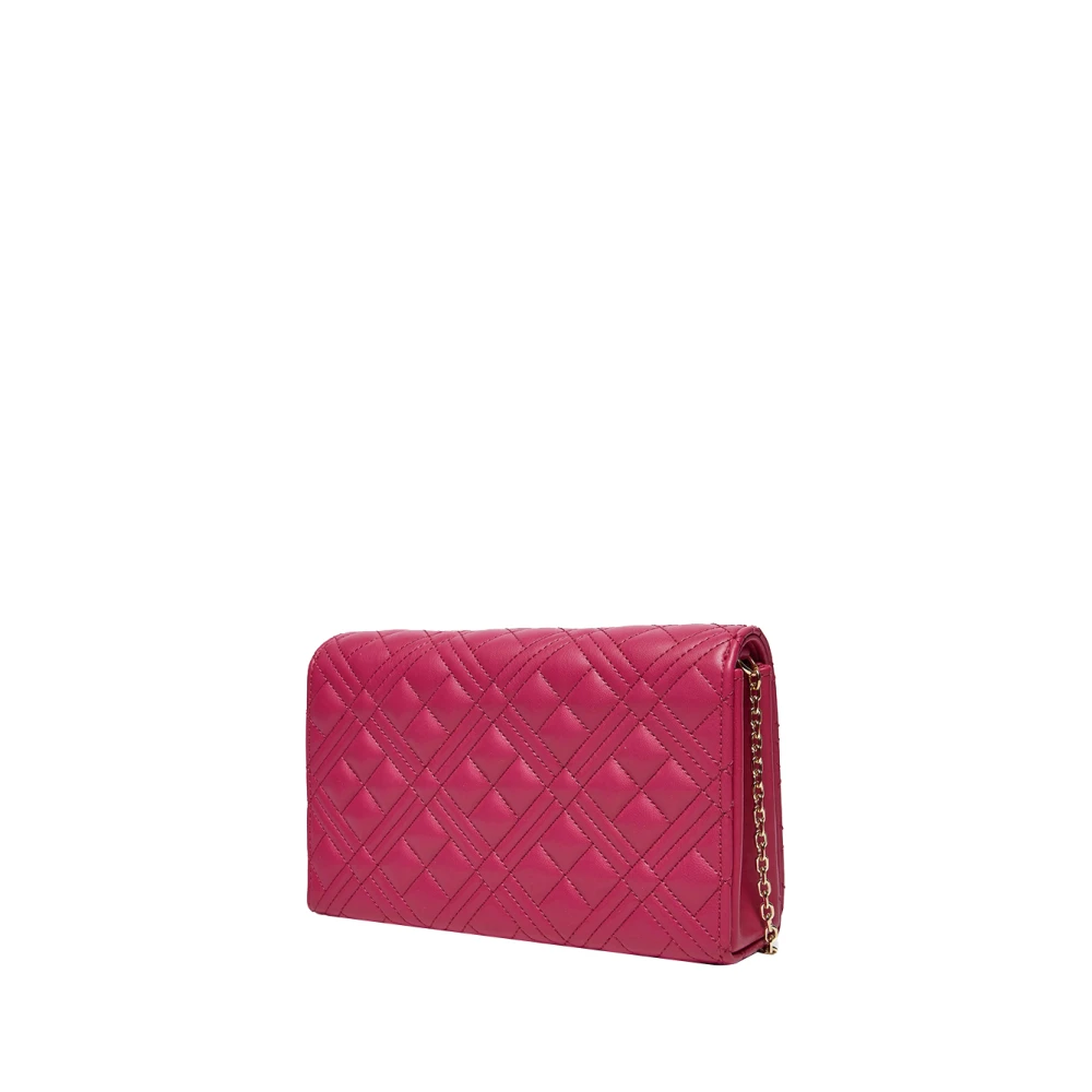 Moschino Fuchsia Schoudertas met Gouden Details Pink Dames