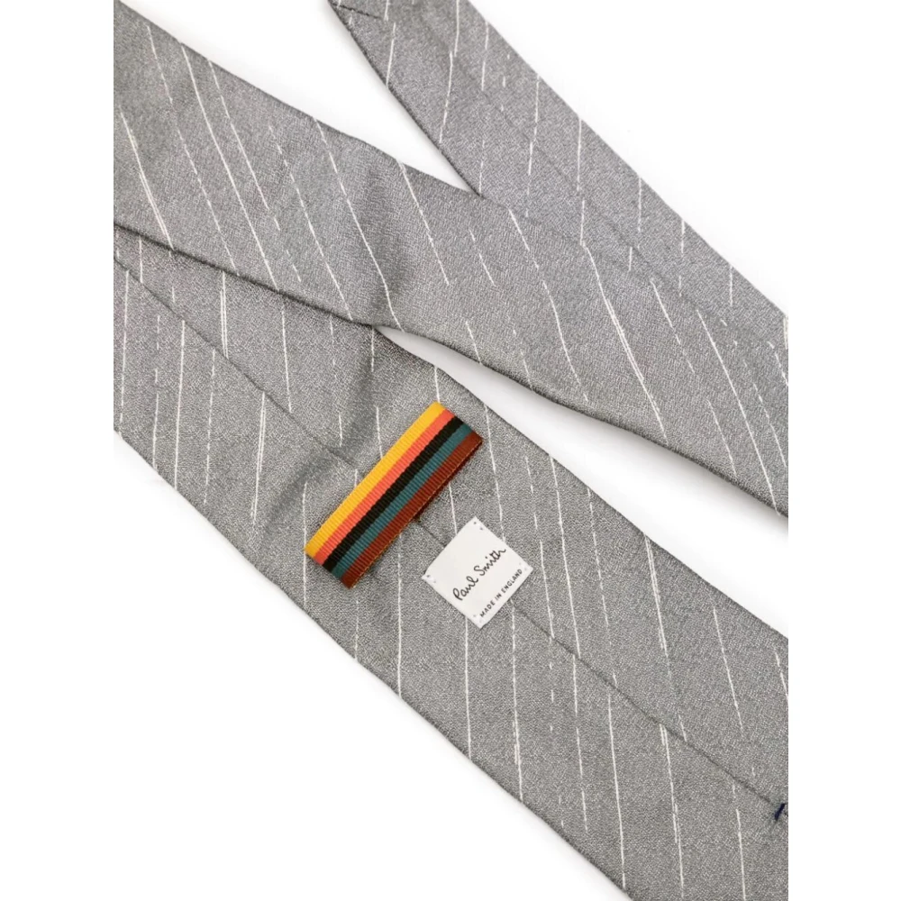 PS By Paul Smith Zilver Streep Crepe Heren Stropdas Gray Heren