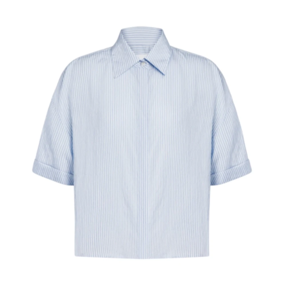 Dondup Women's Blue Striped Viscose Boxy-Fit Shirt - Shirts - Xs - Blouses & Shirts