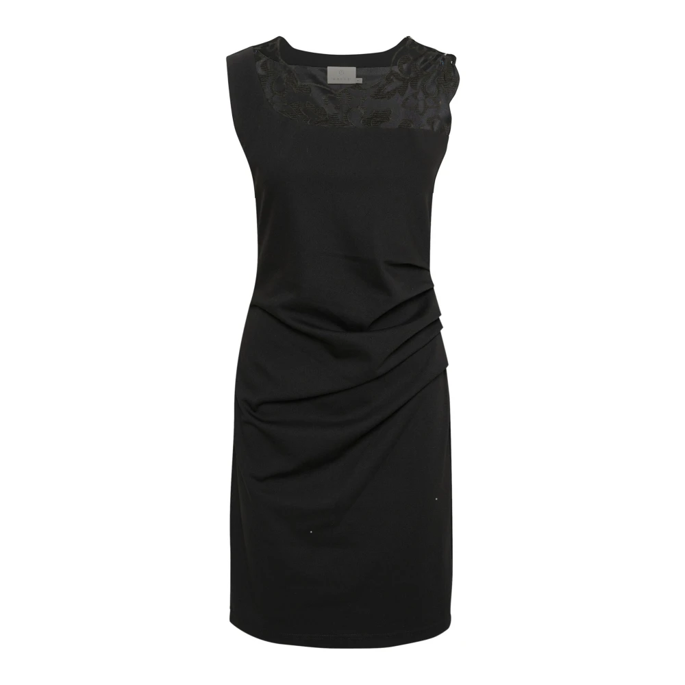 Kaffe Women's Black Deep Lace Detail Dress Medium