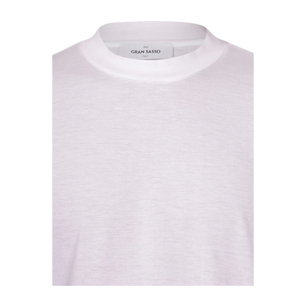 Gran Sasso Klassiek Katoenen T-shirt White Heren