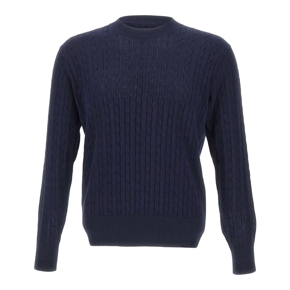 Kangra Men's Blue Crew Neck Knit - Round-Neck Knitwear - L - Knitwear