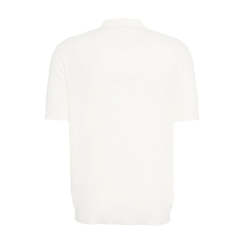 Paolo Pecora Wit Gebreid Poloshirt White Heren
