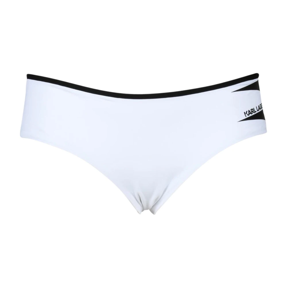 Karl Lagerfeld Zwarte strandkleding bikini broekjes met contrastdetails Black