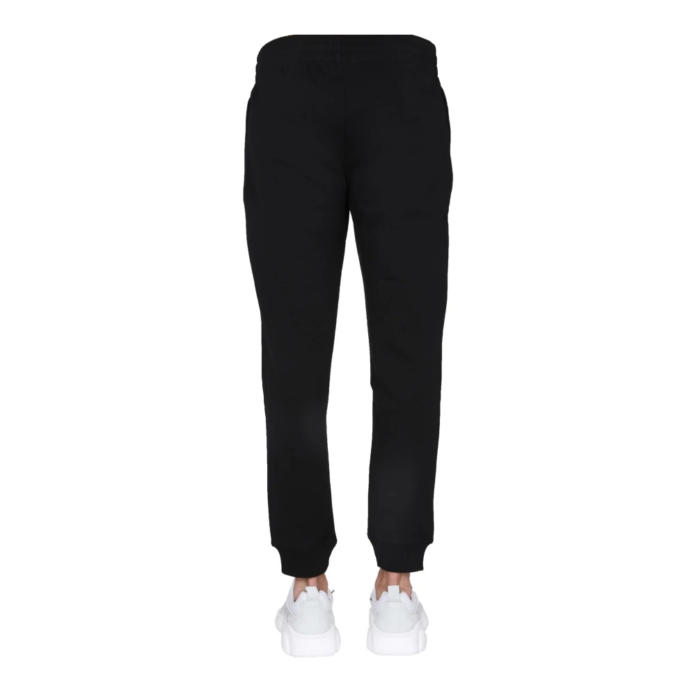 Moschino Logo Joggingbroek met Geribbelde Boorden Black Heren