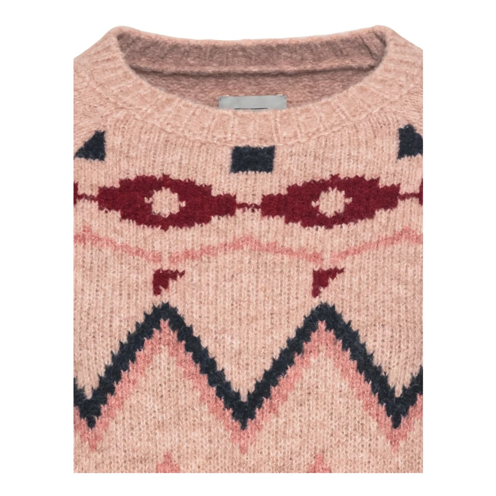 camel active Noors Patroon Gebreide Trui Pink Dames