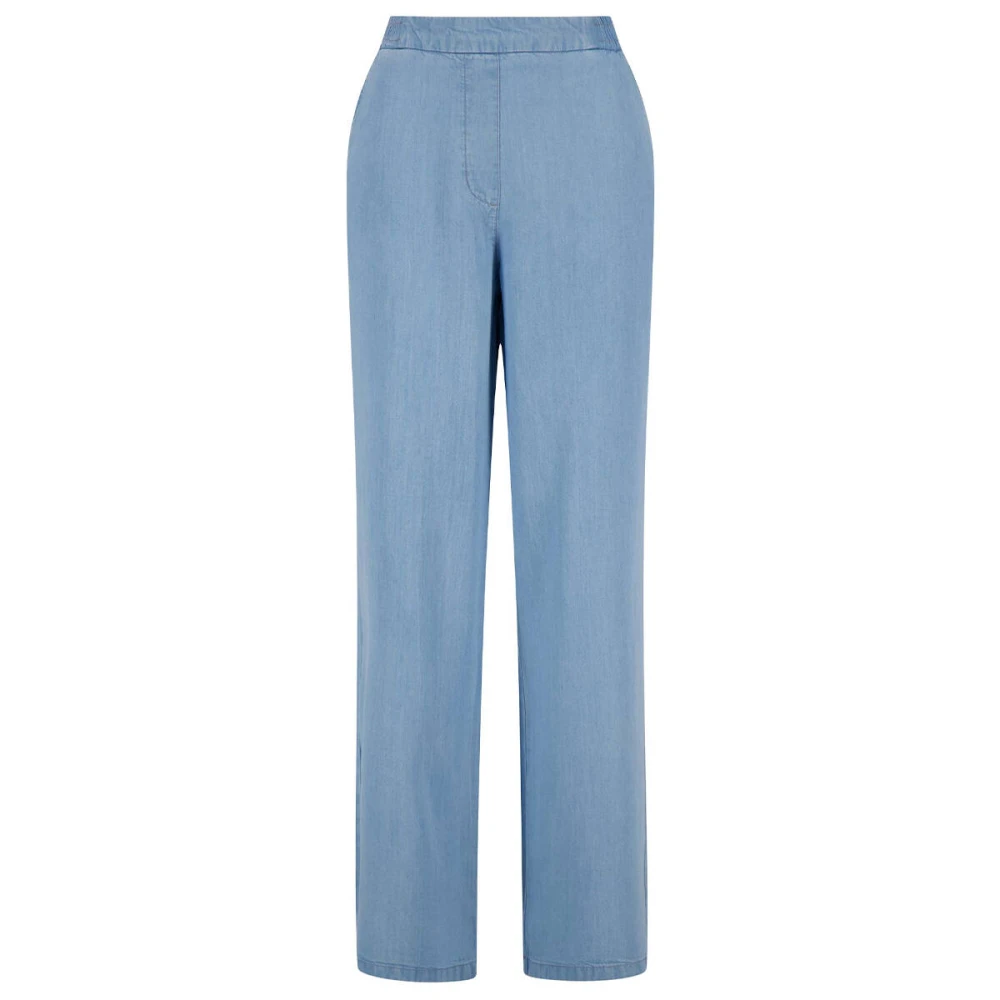 Zusss Wijde Tencel Broek Blue Dames