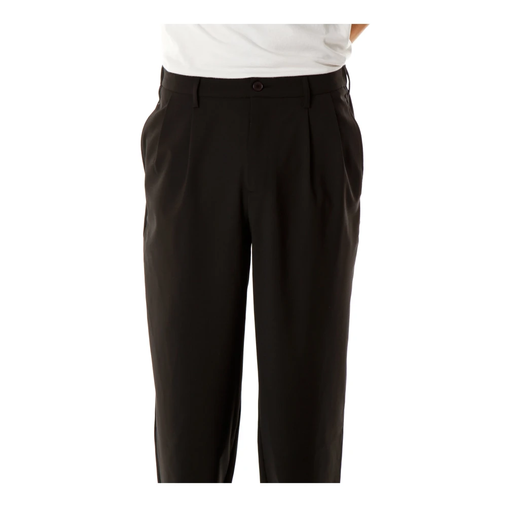American vintage Relaxed Fit Broek met Middelhoge Taille Black Heren