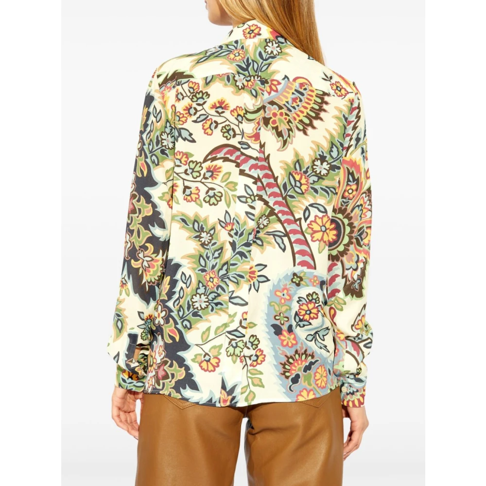 ETRO Botanische Print Sjaalkraag Overhemd Multicolor Dames