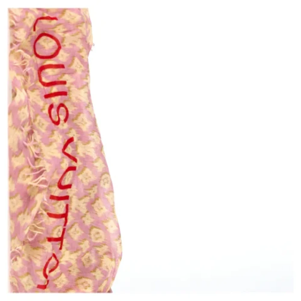Louis Vuitton Vintage Pre-owned Wool scarves Pink Dames