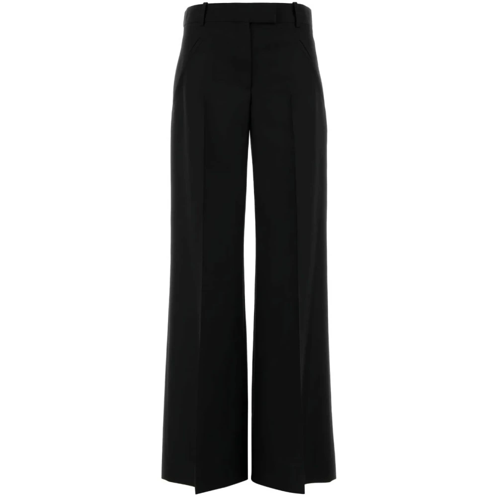 Alexander mcqueen Zwarte Wollen Blend Jas met Passanten Black Dames