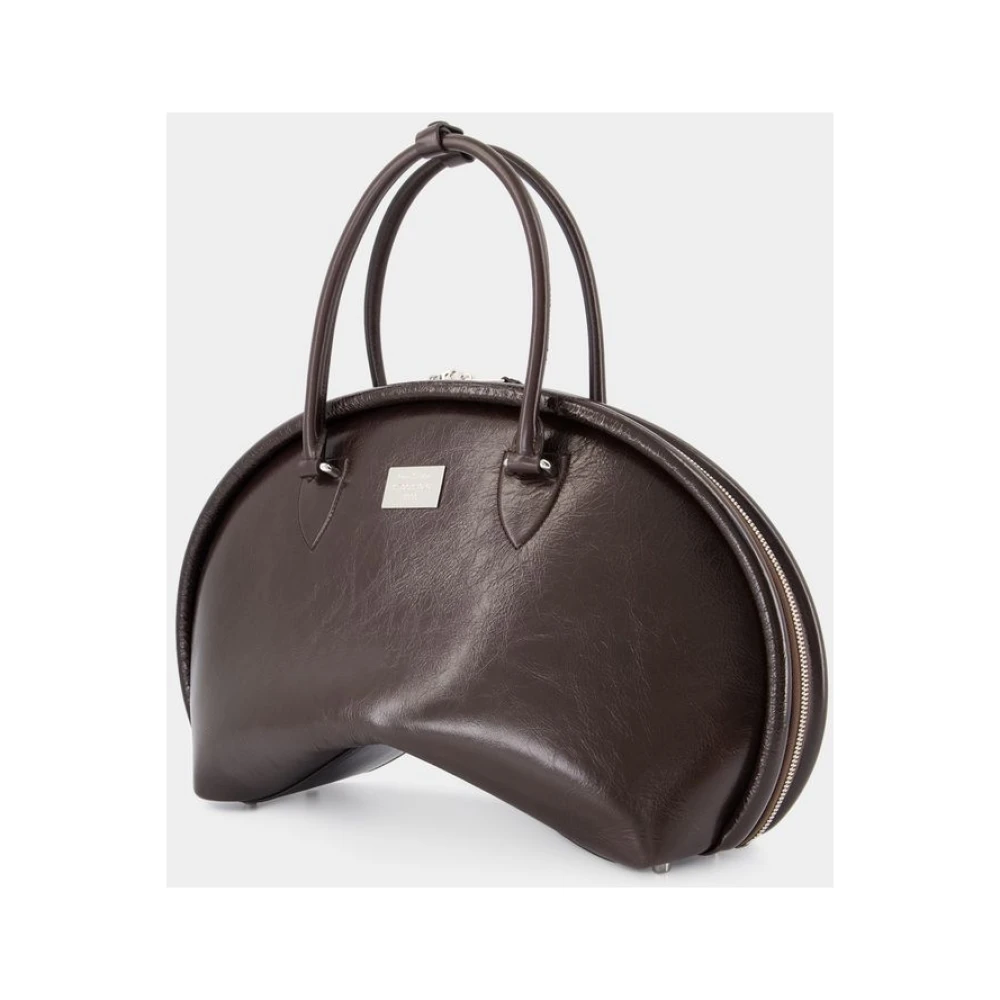Acne Studios Bruine Leren Schoudertas met Bovenhandvatten Brown Dames