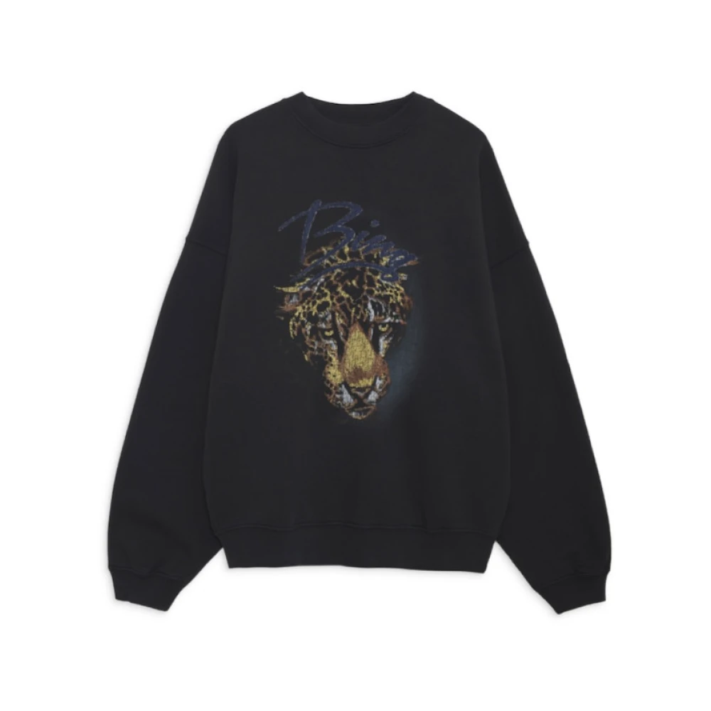 Anine Bing Leopard Print Sweatshirt Black Dames