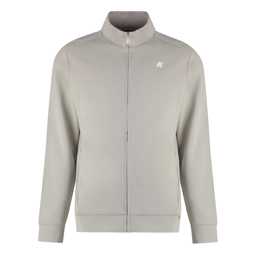 K-way Katoenen hoodie met voorlogo-patch Beige Heren