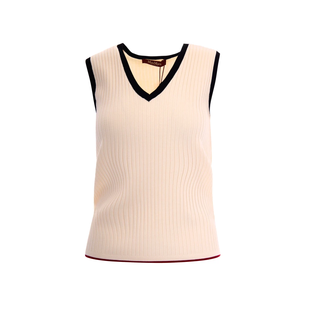 Max Mara Studio Women's White Mile V-Neck Knitwear - V-Neck Knitwear - Xs - Knitwear