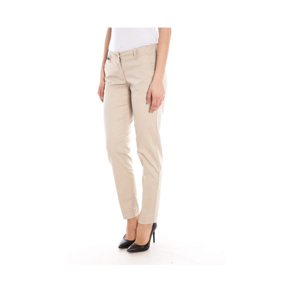 Giorgio Armani Dames Katoenen Lange Broeken & Shorts Beige Dames