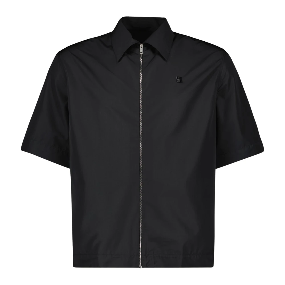 Givenchy Men's Black Zippered Shirt With 4G Detail