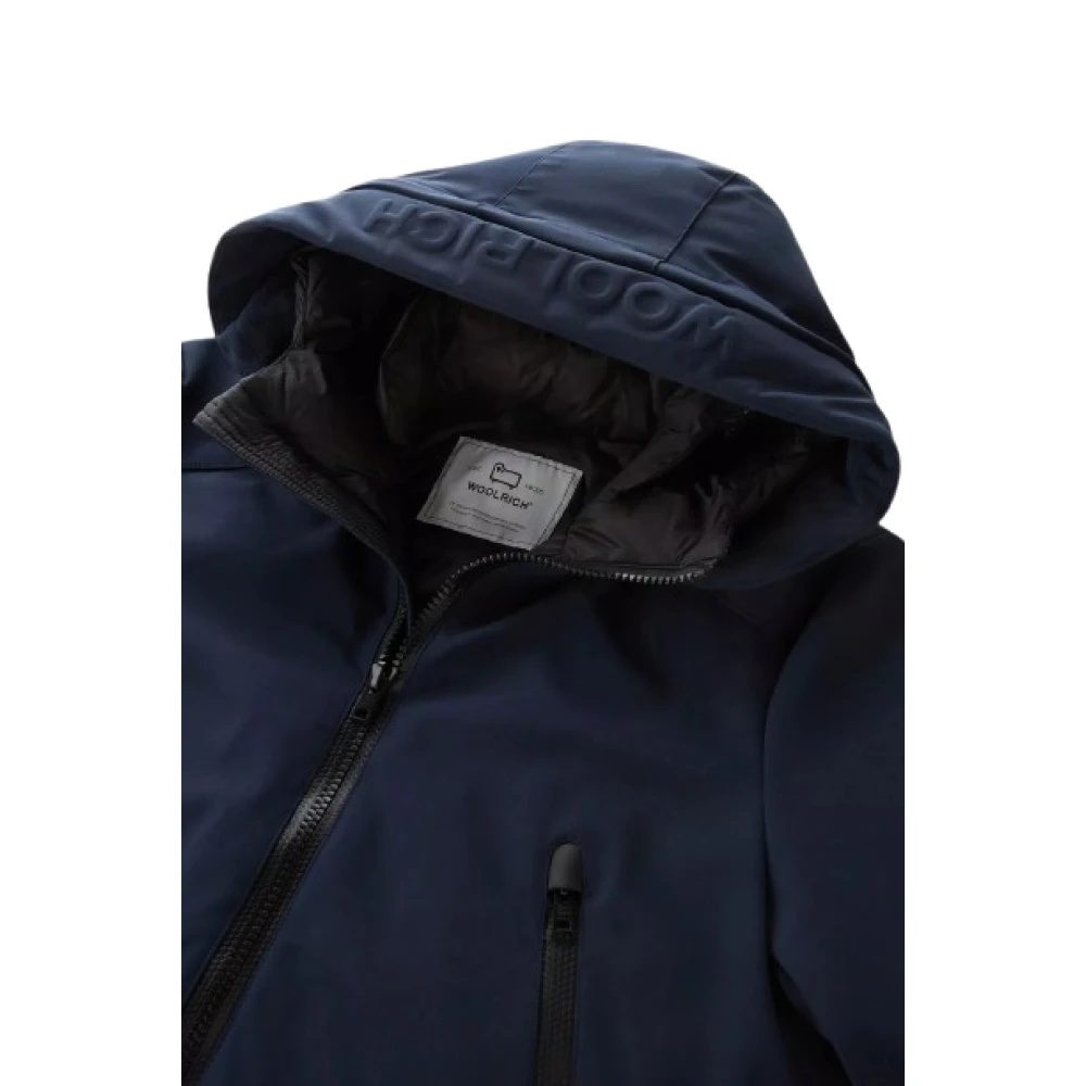 Woolrich Soft Shell Parka Melton Blauw Blue Heren