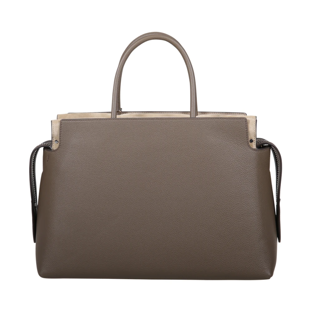 TORY BURCH Pebbled Large Satchel Wild Mushroom Brown Dames