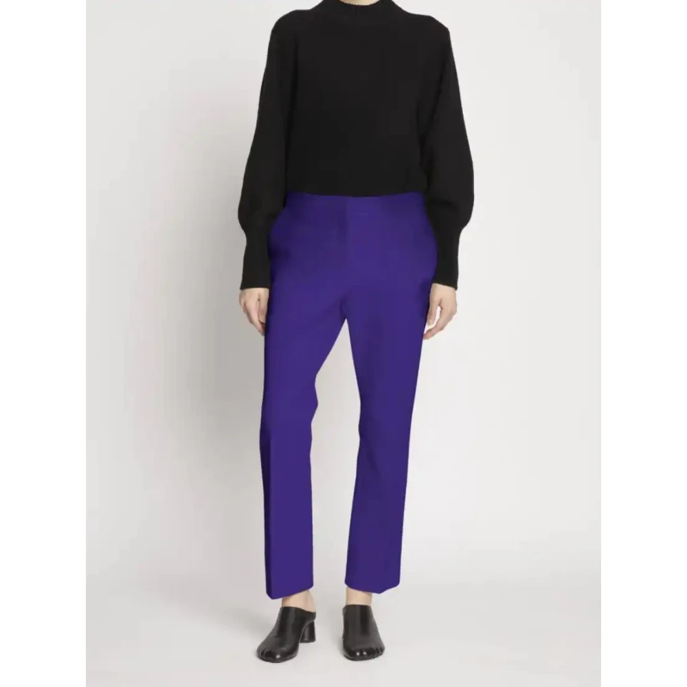 Proenza Schouler Rechte Pijp Crepe Broek Purple Dames