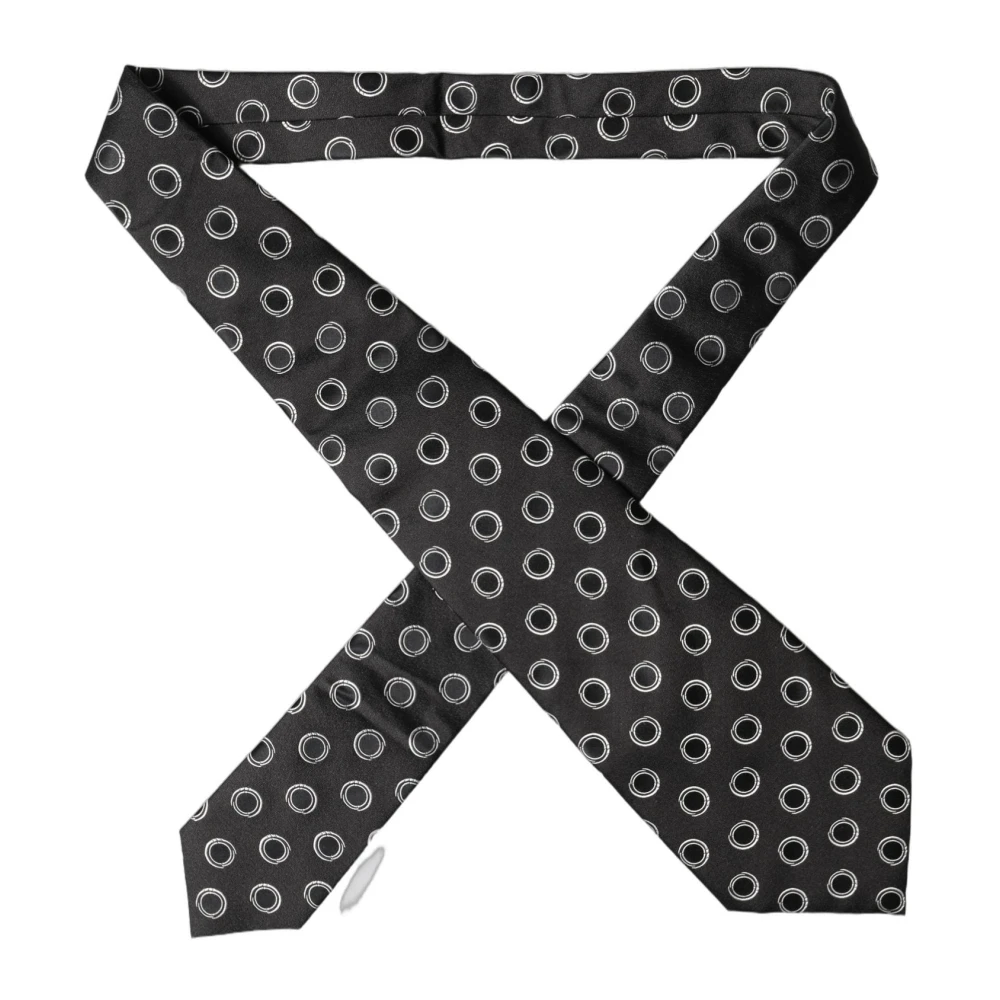 Dolce & Gabbana Women's Black Polka Dot Silk Adjustable Necktie - Ties - One Size - Accessories