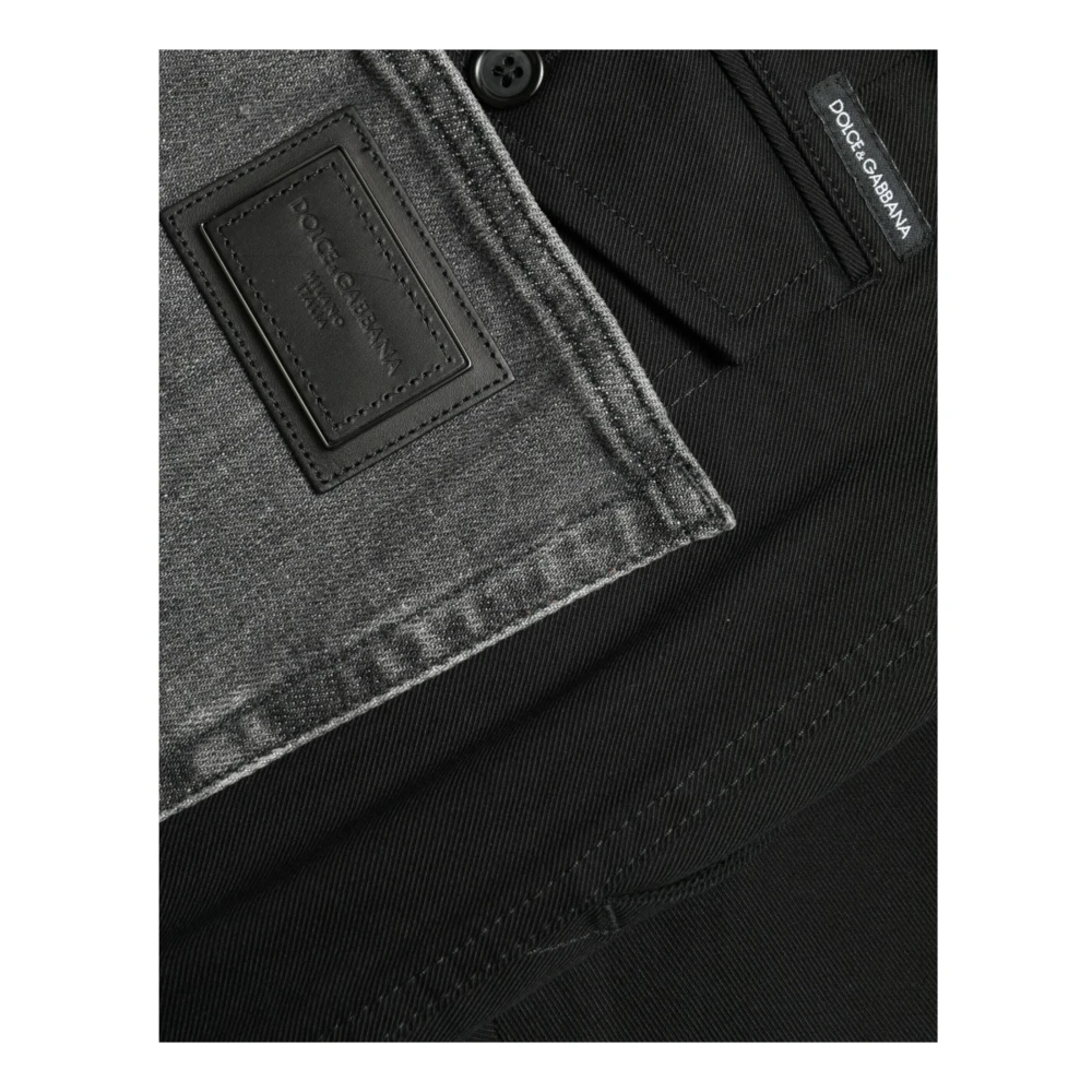 Dolce & Gabbana Zwart Grijs Katoenen Jogger Broek Black Heren