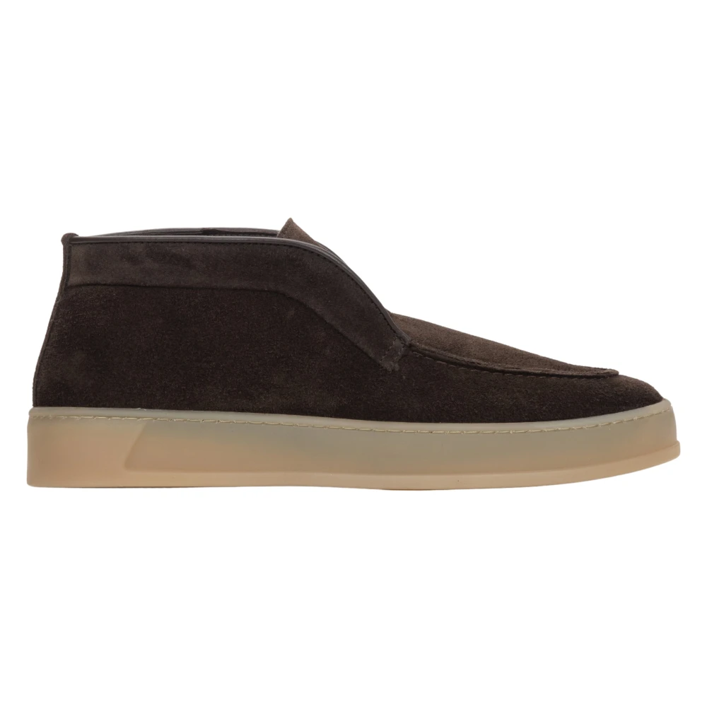 Estro Women's Dark/Brown High Ankle Loafers Made Of Genuine Italian Premium Velour Er00118120