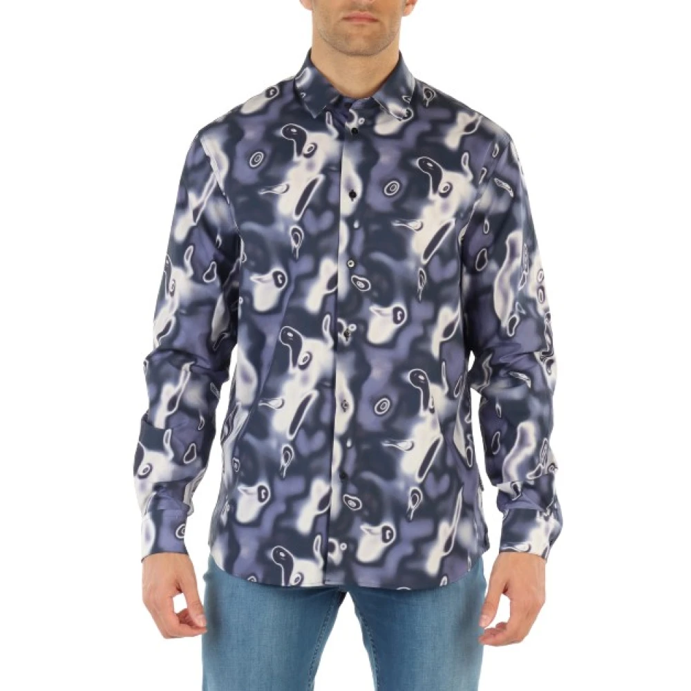 Trussardi Men's Blue Casual Shirts - Casual Shirts - M - Shirts