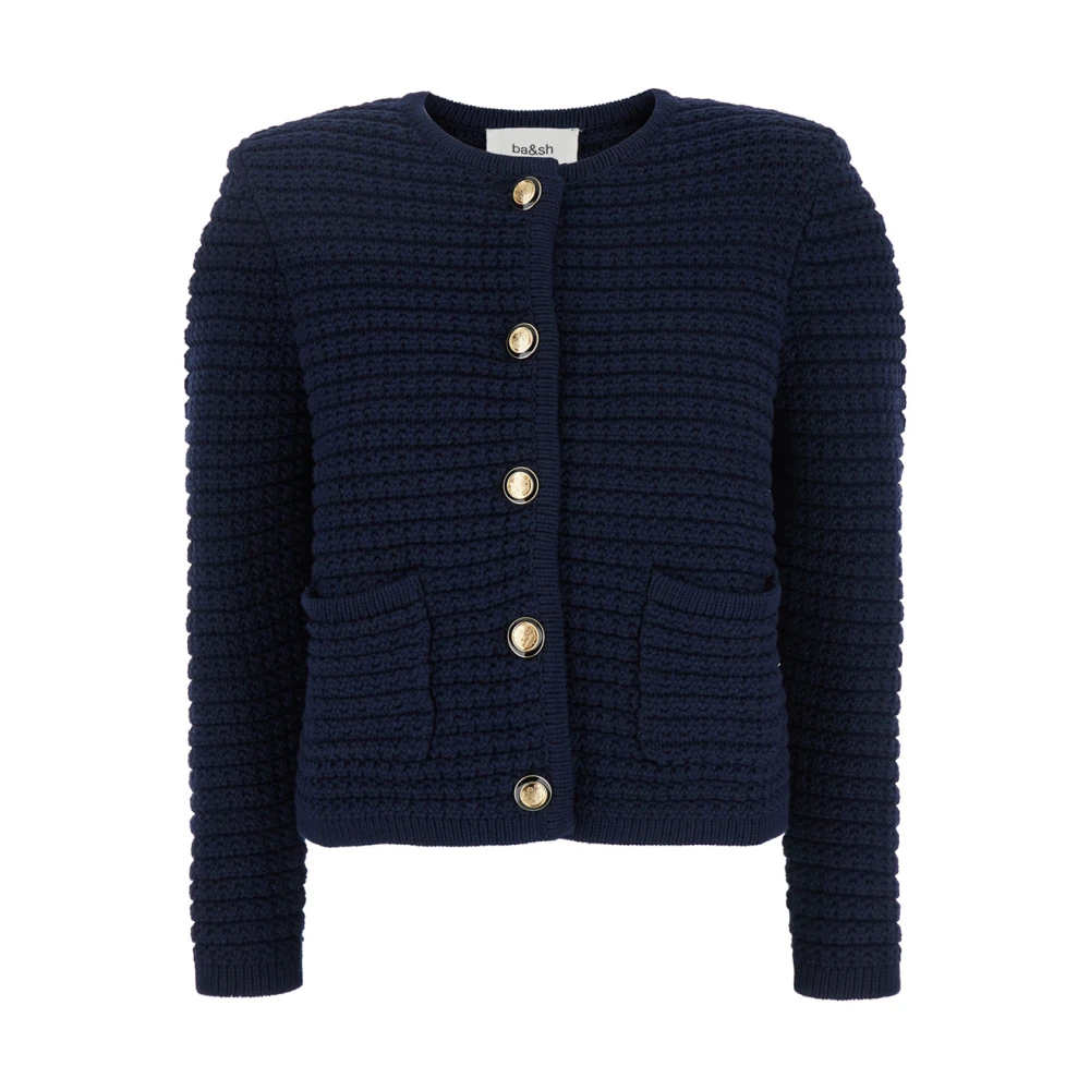 BA&SH Blauwe Cardigan met Metalen Knopen Blue Dames
