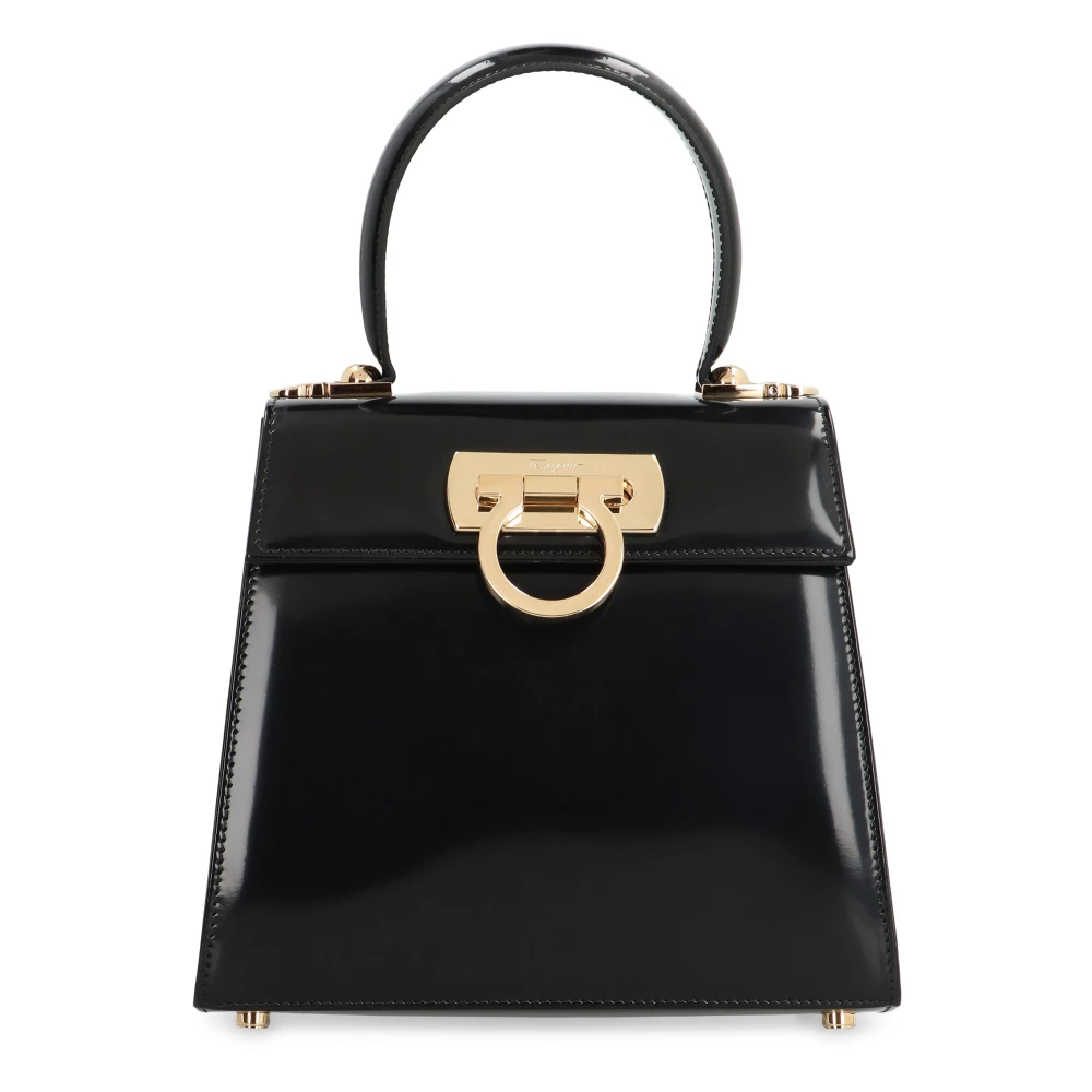 Ferragamo Women's Black Handbags, One Size, Iconic Top Handle