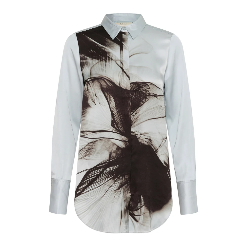 InWear Abstract Metallic Water Flower Overhemd White Dames