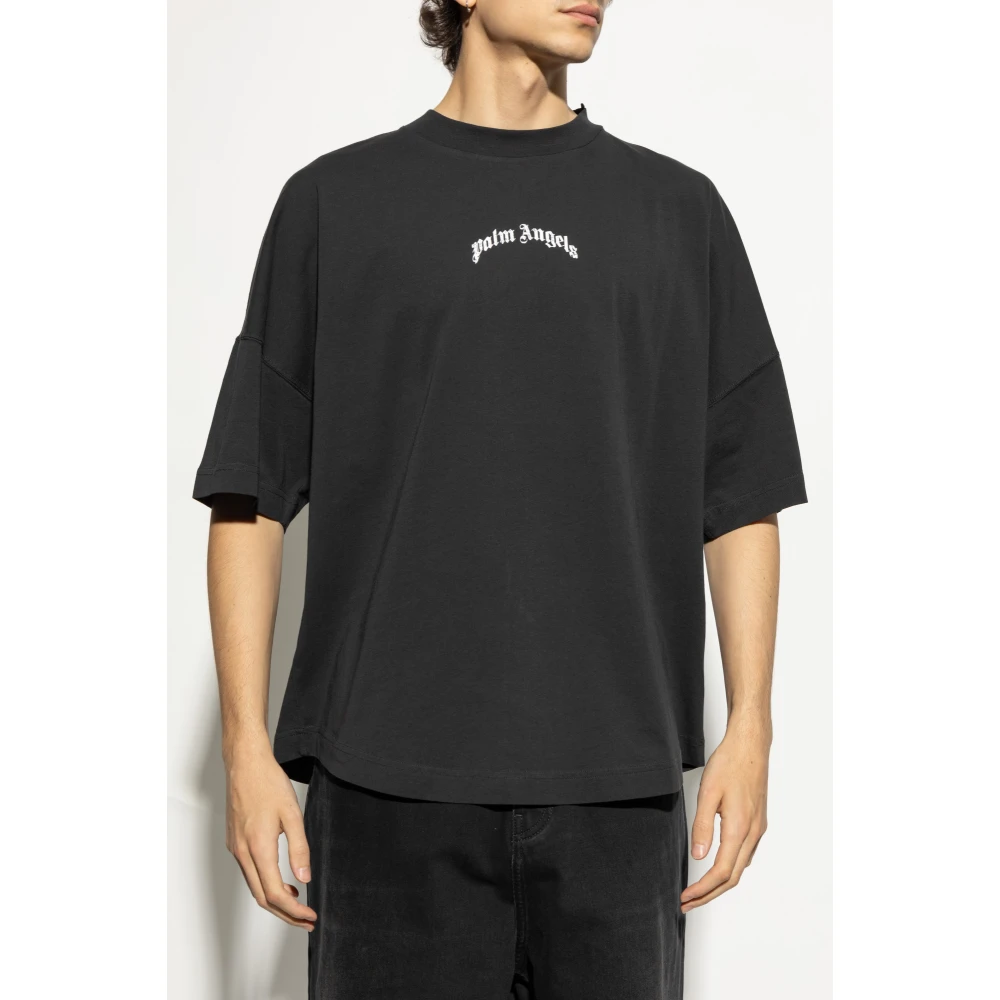 Palm Angels T-shirt met print Black Heren