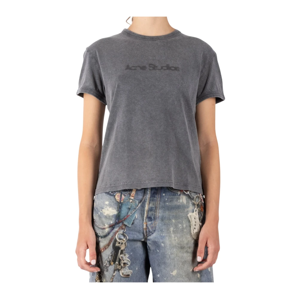 Acne Studios Grijze Katoenen T-Shirt Cl0302 Gray Dames