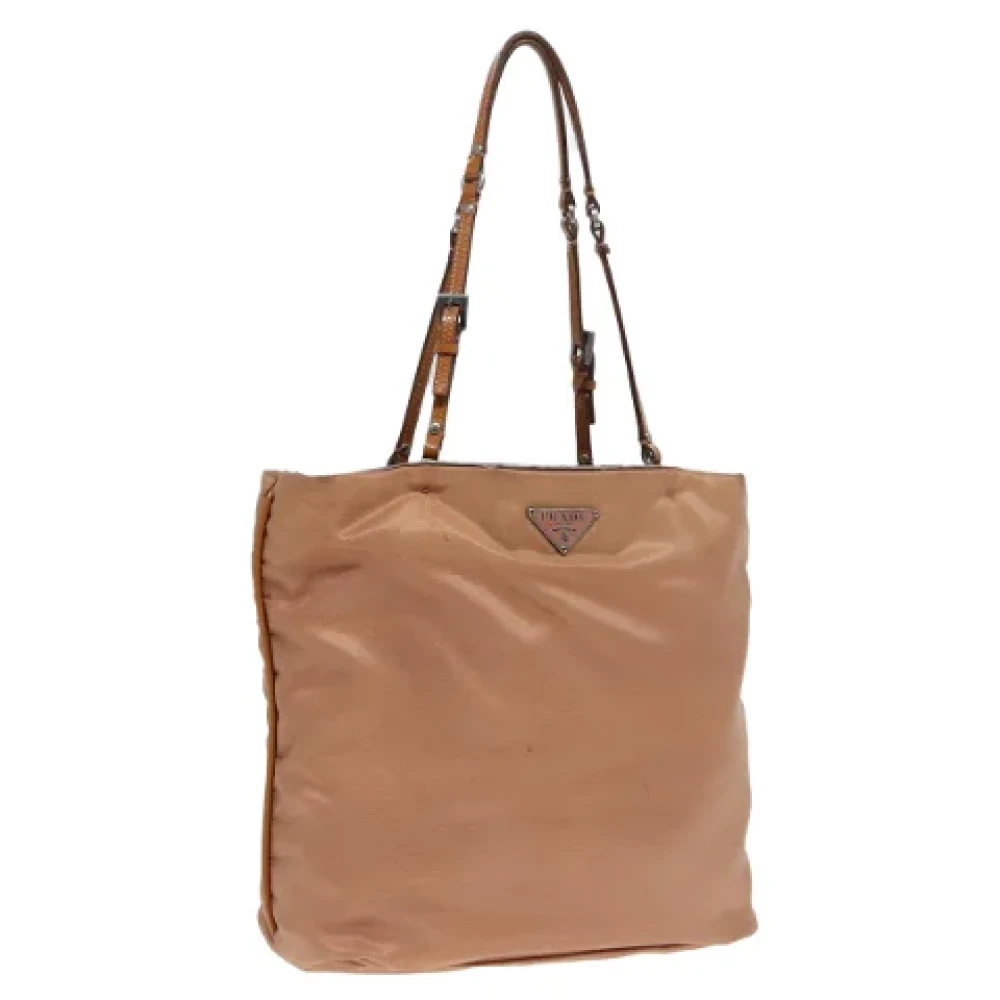 Prada Vintage Pre-owned Nylon prada-bags Beige Dames