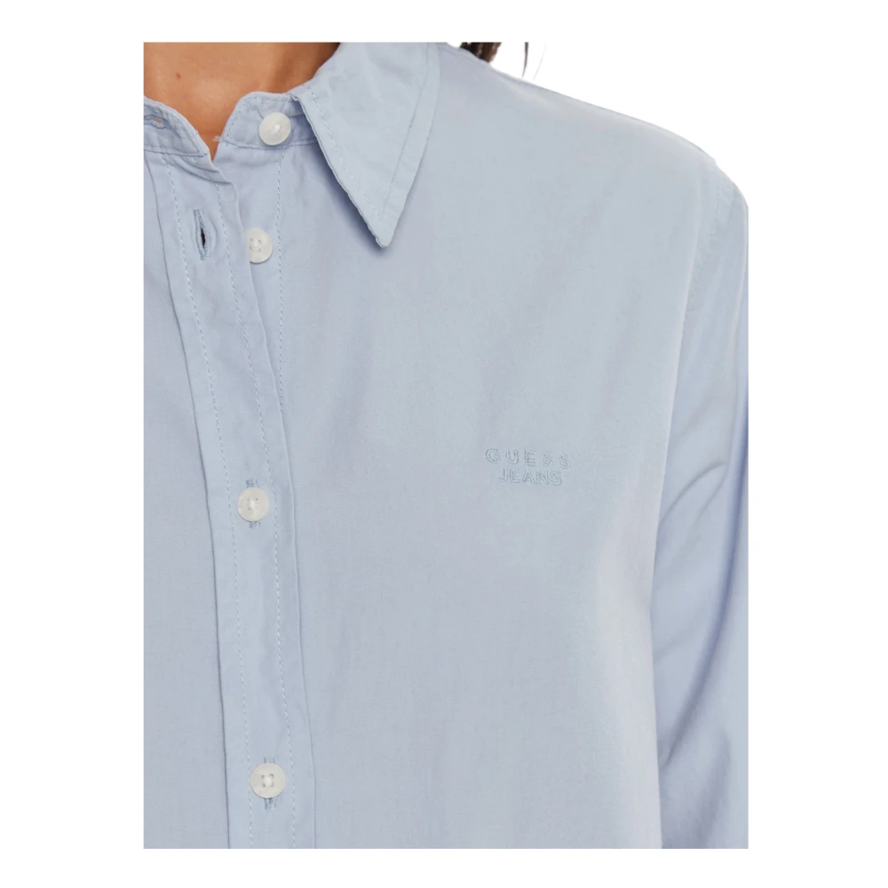 Guess Organisch Katoenen Damesoverhemd Regular Fit Blue Dames