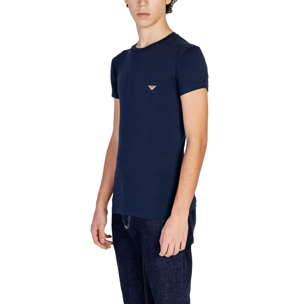 Emporio Armani Blauw Katoenen Heren T-Shirt Herfst Winter Blue Heren