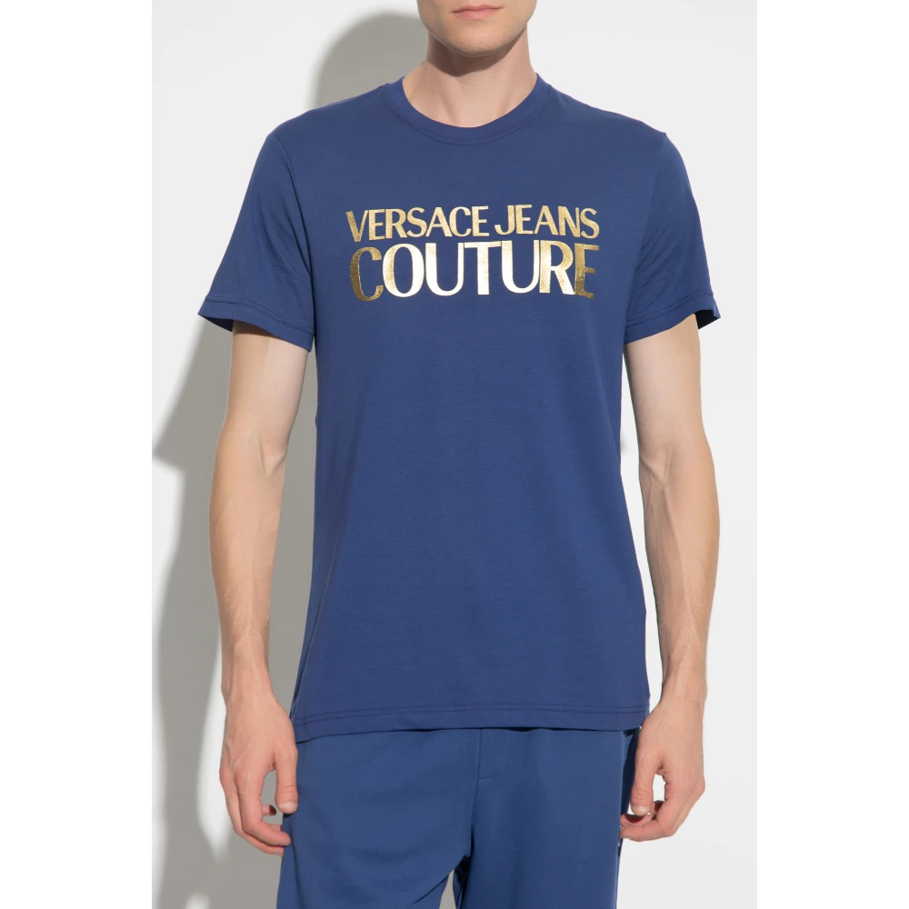 Versace Jeans Couture Logo T-shirt Blue Heren