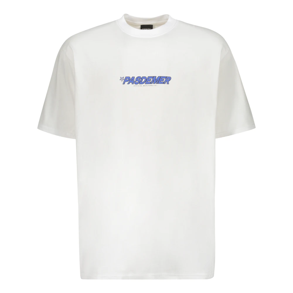 Pas De Mer Gedrukt Katoenen T-shirt White Heren