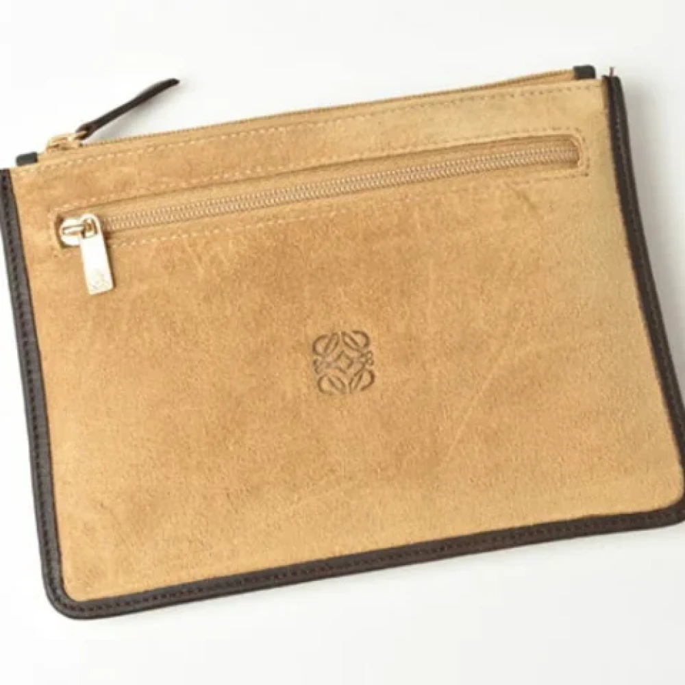 Loewe Pre-owned Fabric clutches Beige Dames