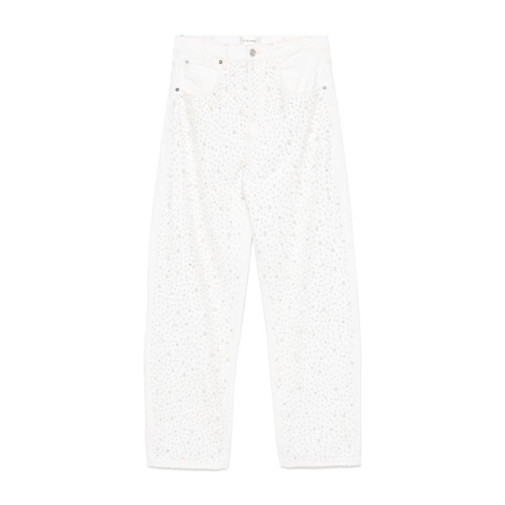 Frame Witte Straight Leg Jeans met Strass White Dames