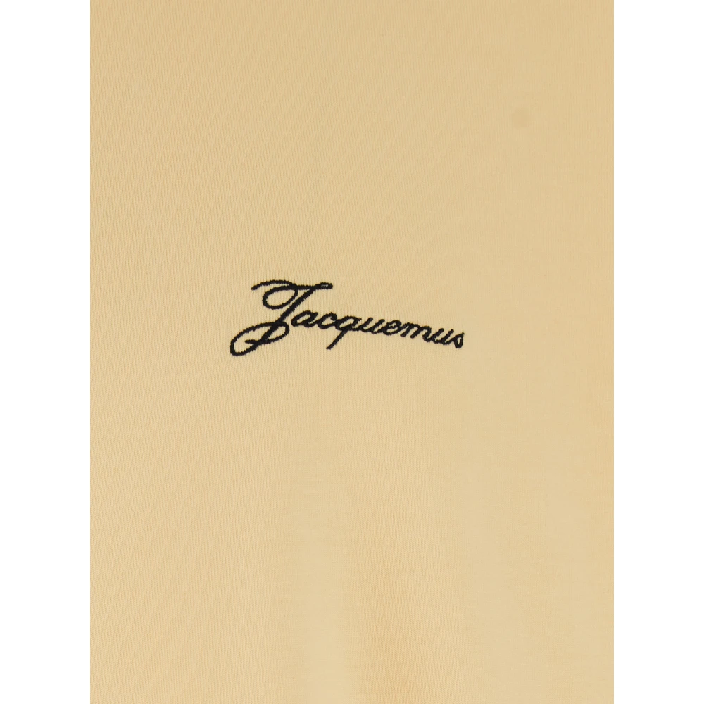 Jacquemus Geel Logo Print Katoenen T-Shirt Yellow Heren