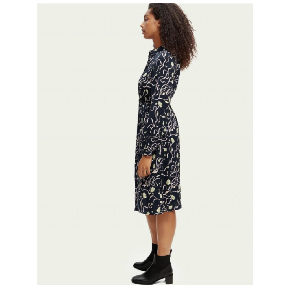 Scotch & Soda Gedrukte Overhemdjurk Blue Dames